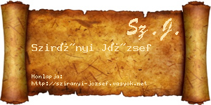 Szirányi József névjegykártya